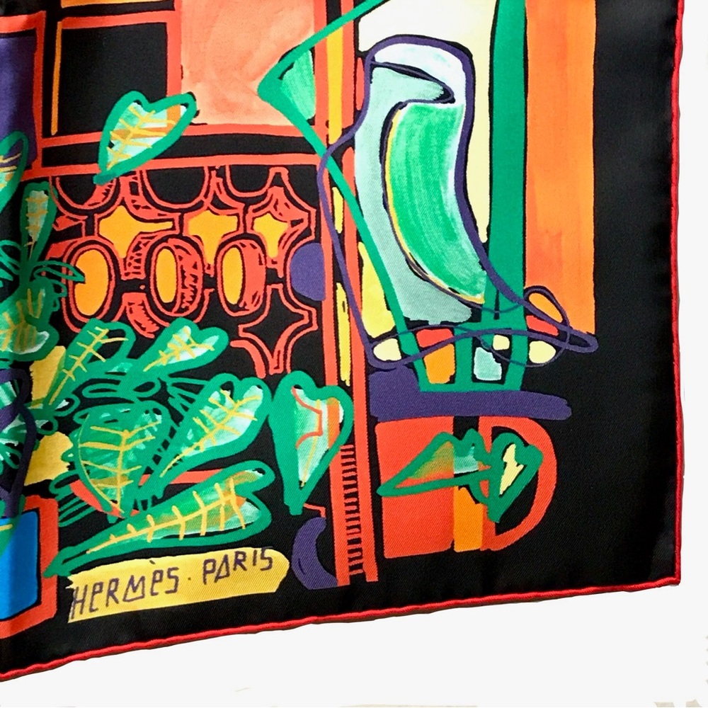 HERMÈS Modernisme Tropical Scarf 90 Silk Carre with Box - Picture 8 of 16